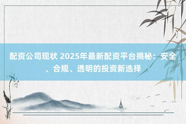 配资公司现状 2025年最新配资平台揭秘：安全、合规、透明的投资新选择